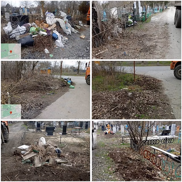 В Батайске на кладбищах началась уборка несанкционированных свалок