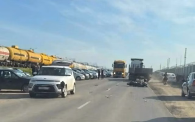 В Щекино ДТП с мотоциклистом вызвало пробку