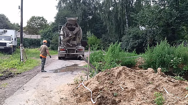 Водоканал Щелкова забетонировал поврежденные участки коллектора «Болшево — Соколовская»