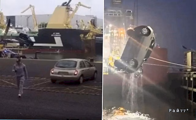 Автомобилист забыл про «ручник» и утопил в море свою малолитражку