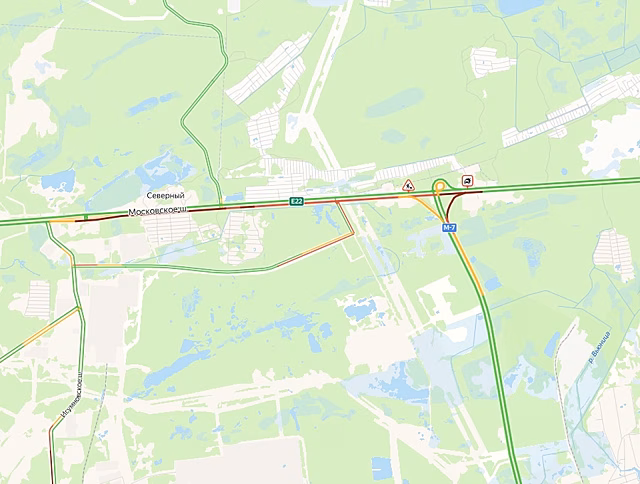 Огромные пробки образовались из-за массового ДТП под Нижним Новгородом