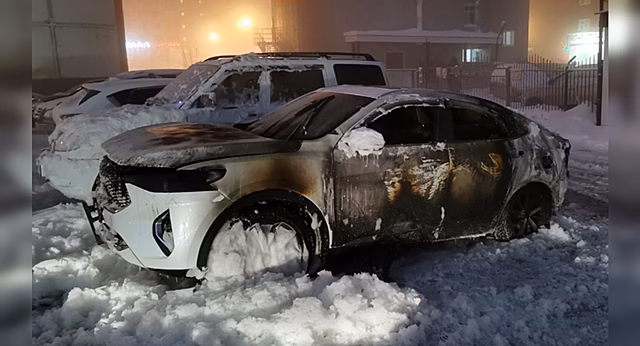Сразу несколько автомобилей Haval сгорело на севере России этой зимой