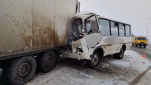 Обстоятельства наезда автобуса на стоявший на обочине грузовик выясняют полицейские в Татарстане