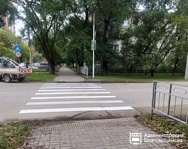 В Благовещенске после жалоб родителей у школы №27 появилась «зебра»