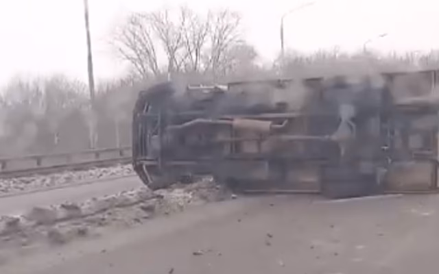 Появилось видео с места серьёзного ДТП на Северной окружной