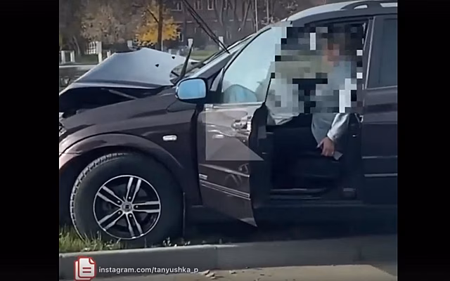 Появилось видео с места аварии на улице Спортивной в Рязани