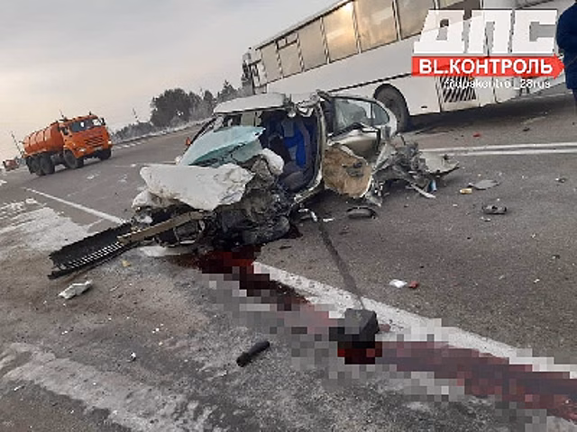 Под Свободным столкнулись автобус и легковушка: работает реанимация