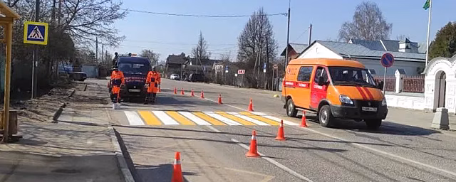 В Красногорске начали обновлять дорожную разметку