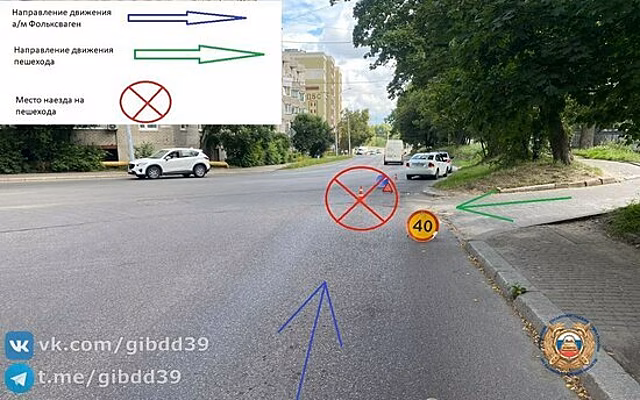 В Киевском переулке легковушка сбила женщину, которая переходила дорогу не по «зебре»
