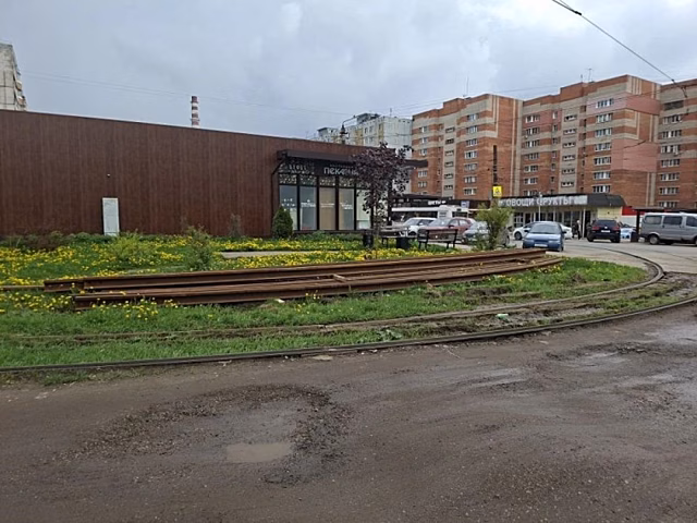 В Туле ремонт трамвайных путей на улице Горького ночью