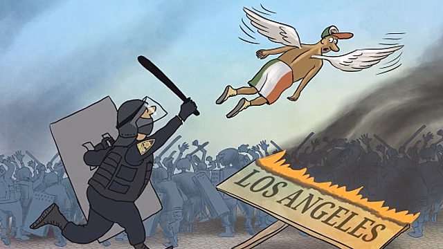 Американский «город ангелов» (Лос-Анджелес) превратился в поле битвы