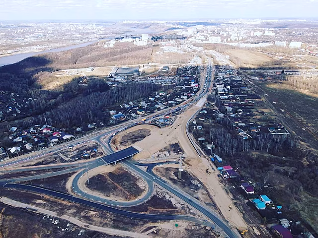 Фото дня: строительство развязки в Ольгино показали с высоты