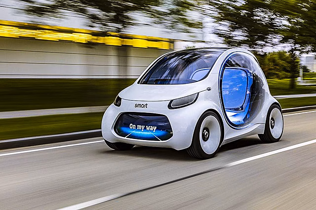 Smart vision EQ fortwo: прозрачный беспилотник с отличным характером