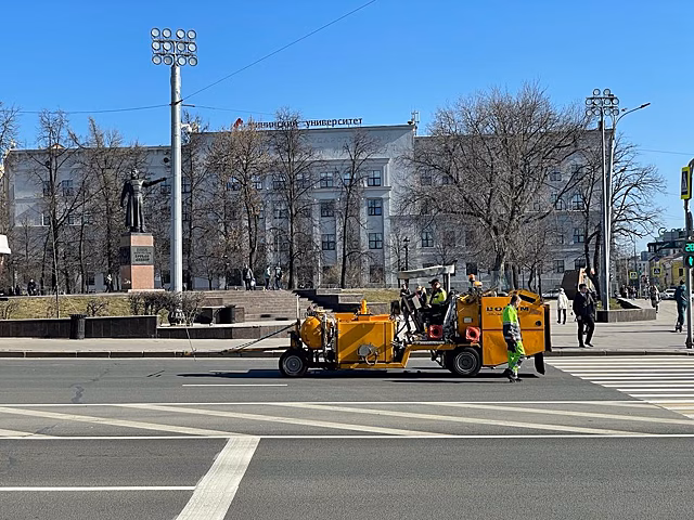 Разметку начали наносить на дороги в Нижегородском и Канавинском районах