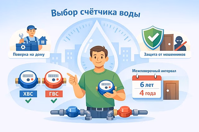 Как правильно выбрать счётчик воды для квартиры: ХВС и ГВС, межповерочный интервал, поверка на дому и защита от мошенников