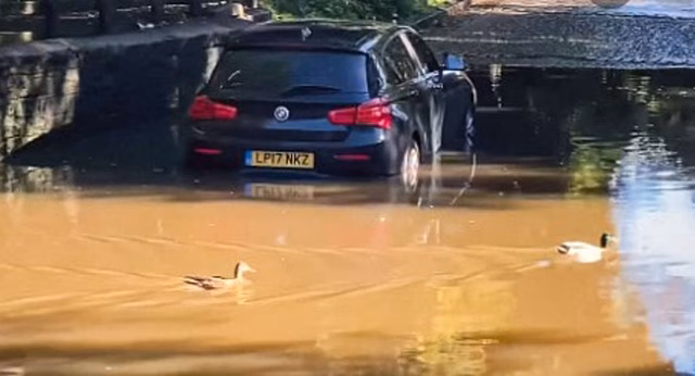 Видео: водители топят авто в глубокой луже на полной скорости