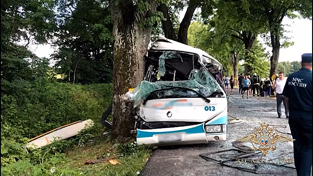 Тридцать восемь пострадавших: опубликовано видео с места ДТП с автобусом под Калининградом