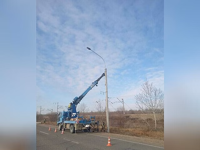 Линии электроосвещения устанавливают в селе Домна