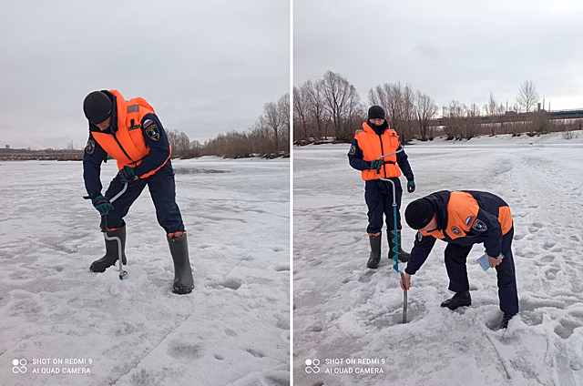 В Новосибирске спасатели замерили толщину льда на городских водоёмах