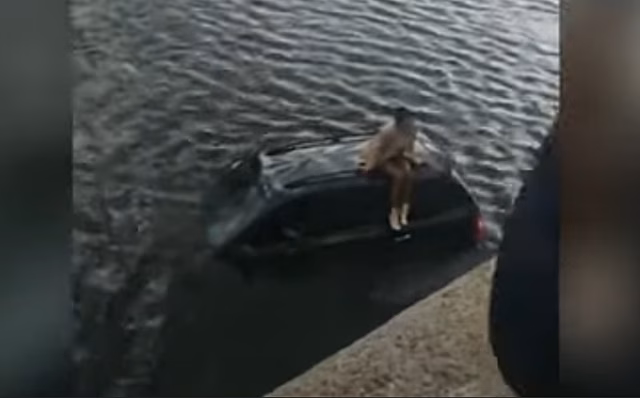 Женщина из Харькова утопила машину в попытке спасти котенка