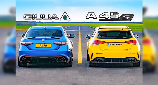 Дрэг-гонка: Mercedes-AMG A 45 против Alfa Romeo Giulia QV