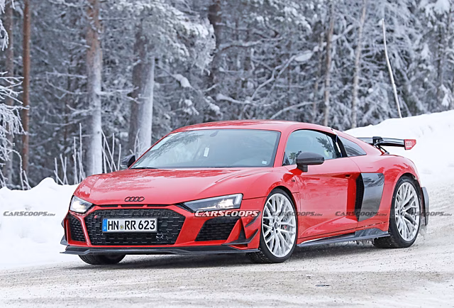 Audi R8 GT с высокопроизводительными деталями заметили на испытаниях по снегу