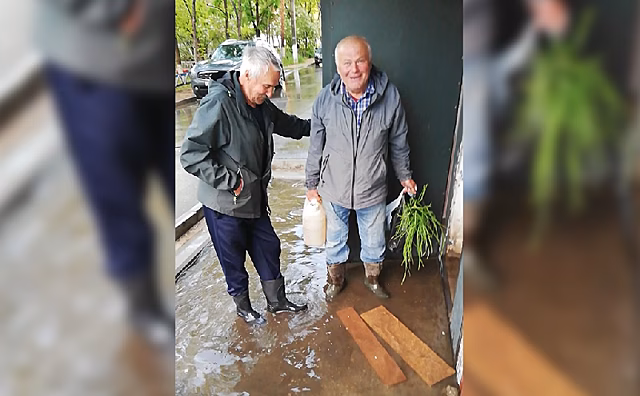В Благовещенске подъезд жилого дома тонет от дождевой воды