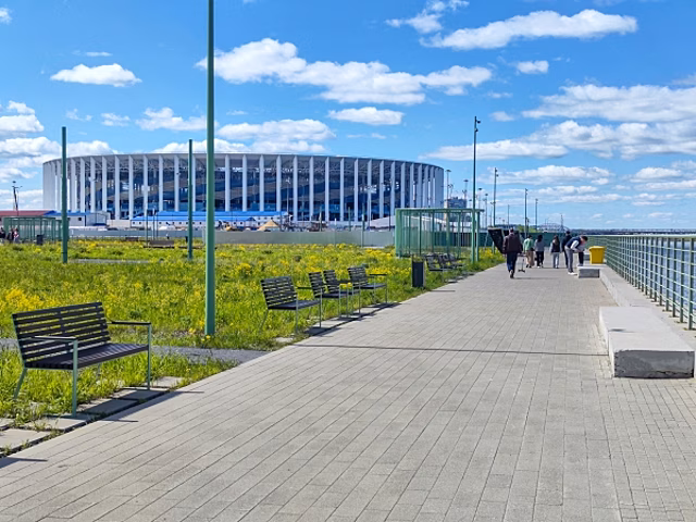 Крыша гейта на стадионе «Нижний Новгород» не выдержала ливня