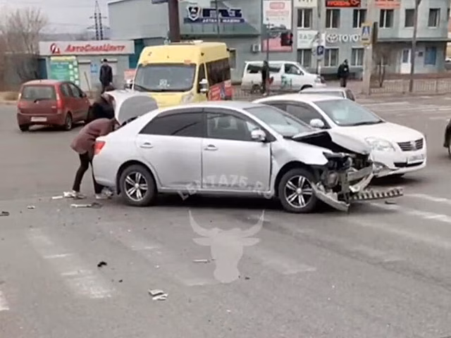 В Царском легковушка влетела в автобус