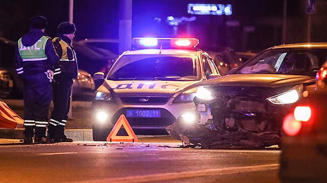 Авария произошла на МКАД в районе Боровского шоссе