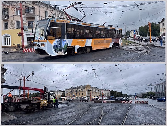 Дождь помешал вовремя открыть движение на перекрестке Ленина – Дзержинского в Кемерове