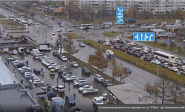 На проблемных перекрестках Красноярска меняют схемы проезда