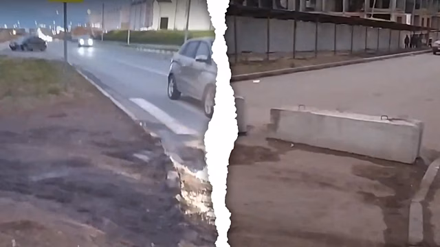«Когда этот бардак кончится?». Из-за бетонных блоков саратовцы объезжают ровную дорогу по тротуару