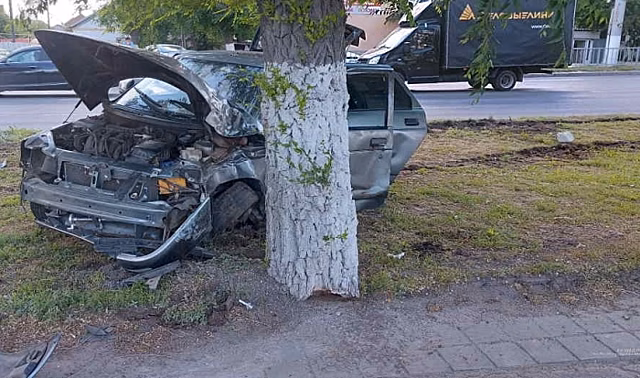 В Волгограде на проспекте Жукова ВАЗ врезался в дерево