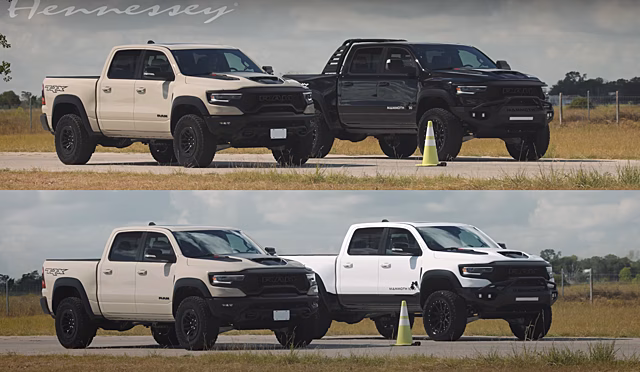 712-сильный Ram 1500 TRX сравнили в гонке с 1012-сильным Mammoth 1000 Ram TRX