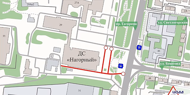 Дороги у Дворца спорта на проспекте Гагарина перекроют почти на неделю