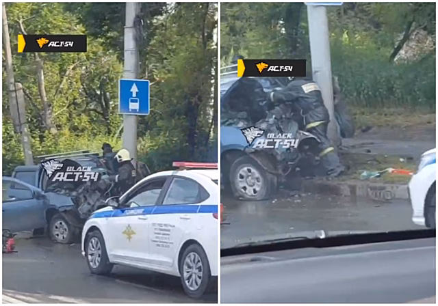 В Новосибирске на улице Renault Duster врезался в столб, водитель погиб