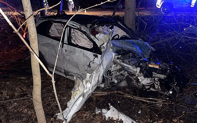 На Кубани Porsche Cayenne врезался в дерево
