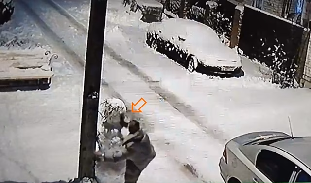 В Воронеже сняли женщину, которая ногой разбила слепленного ребенком снеговика