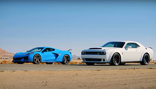 Chevrolet Corvette Z06 и Dodge Demon свели в гонке по прямой