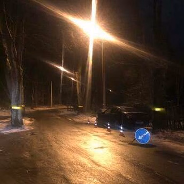 На Ижорской водитель легковушки не справился с управлением и врезался в дерево, есть пострадавшие