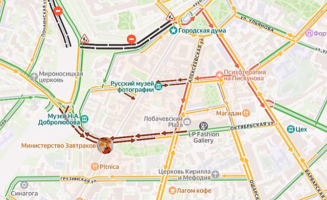 Пробки образовались в Нижнем Новгороде из-за перекрытия Зеленского съезда