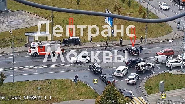 Автомобиль вылетел на тротуар после ДТП на юго-востоке столицы
