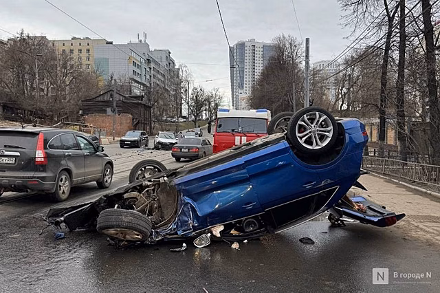 Момент жесткого ДТП в центре Нижнего Новгорода попал на видео