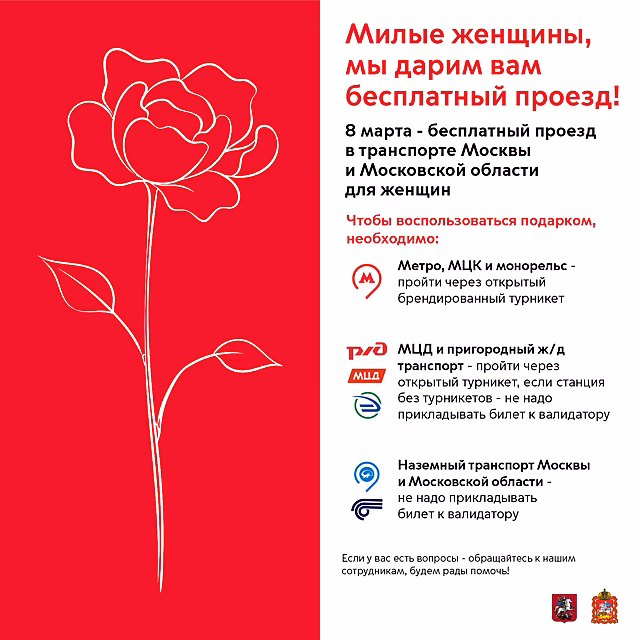 8 марта общественный транспорт будет бесплатным для женщин