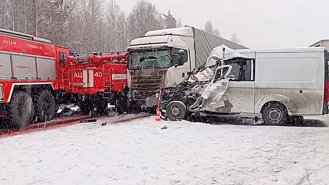 Под Тюменью столкнулись «Газель», фура, машины МЧС и ДПС