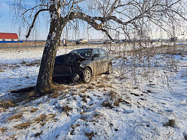 Под Саратовом от удара «Жигулей» китайский кроссовер улетел в дерево