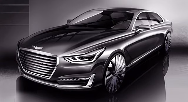 Внешность и интерьер нового Genesis G90 показали на видео