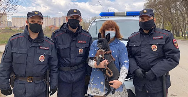 Ростовский патруль полиции нашел потерявшуюся собаку