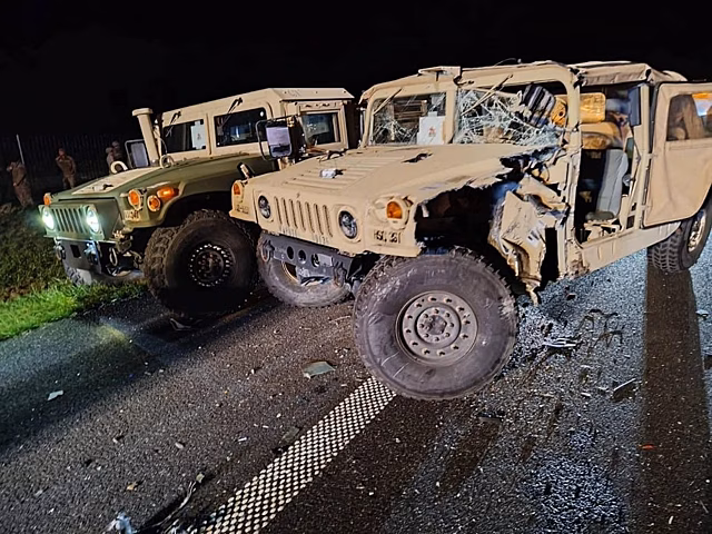 Колонна автомобилей американской армии попала в ДТП в Польше